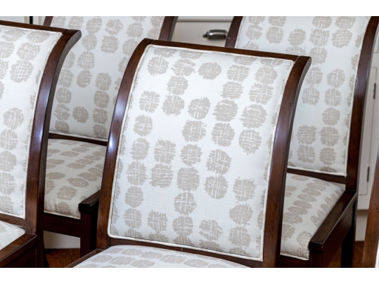 Set Of Six Custom Upholstered Regency Style Klismos Side Chairs