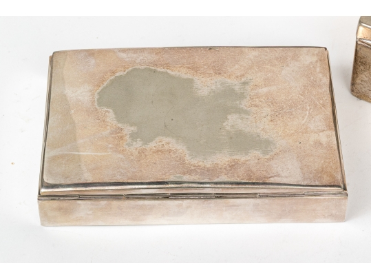 Collection Of Five Vintage Silverplate Humidors