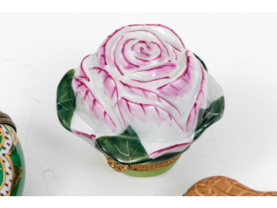 Collection Of Four Hand Painted Limoges Boxes
