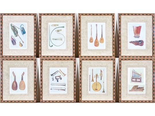 Set Of Eight Decorative Prints Of Instruments