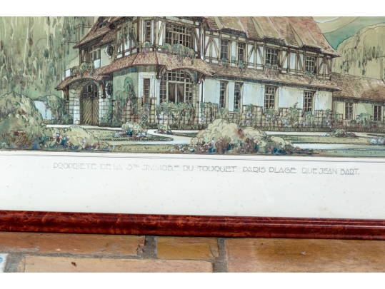 Two Signed French Architectural Artworks