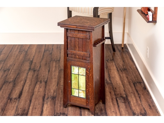 Antique Arts & Crafts Oak Cellarette