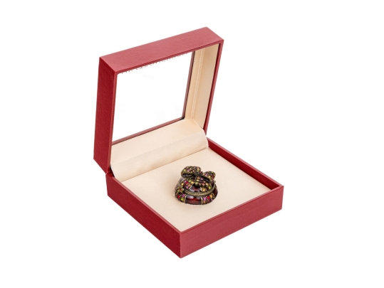 Jay Strongwater Pill Box With Bow, Boxed