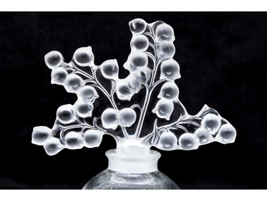 Two Lalique Crystal Scent Bottles With Stoppers