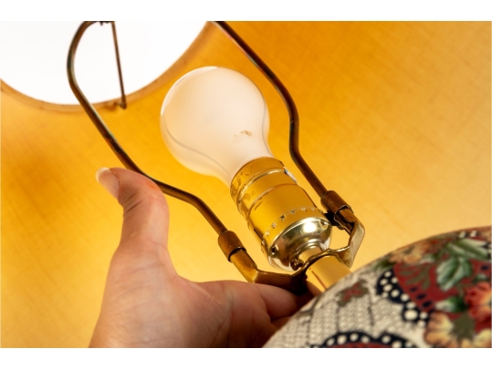 Colorful Floral Porcelain Table Lamp With Shade