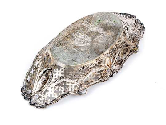 Silver Pierced Oval Bowl, 5.33 Ozt. 
