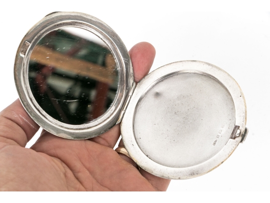 Collection Of Three English Sterling Silver And Enamel Compacts