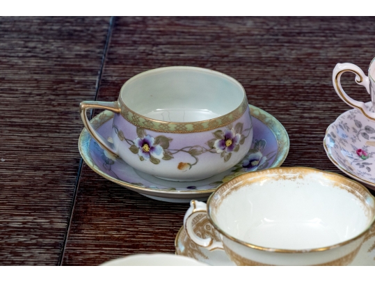 Collection Of Fourteen English Teacups And Saucers