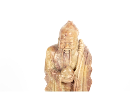 Chinese Soapstone Carving Of Shou Lao God Of Longevity