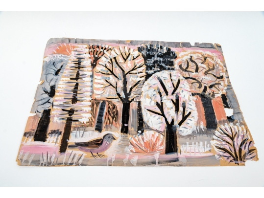 Collection Of A Variety Of Watercolors With Willi Hartung And Two Color Prints 