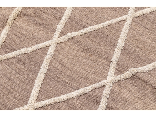 Hand Woven Wool Geometric Carpet, 7'-5