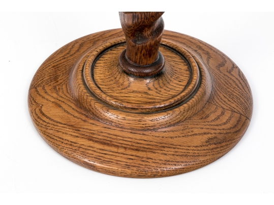 Pair Of Antique Oak Barley Twist Candlesticks