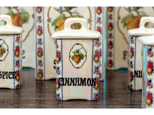 Set Of Thirteen Czechoslovakian Lustreware Kitchen Vessels