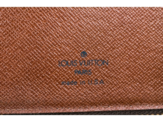 Louis Vuitton Brown Monogram Small Leather Zip Folio Pouch