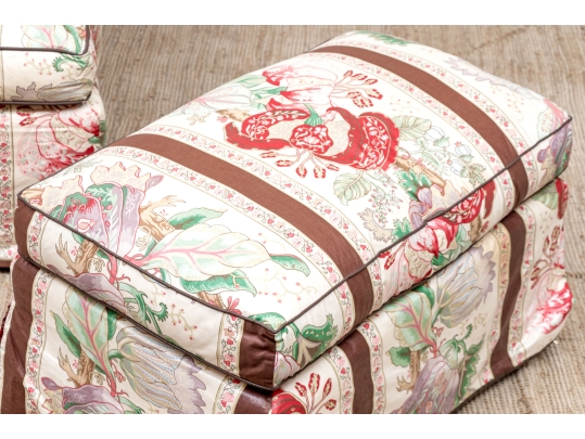 Custom Upholstered Club Chair With Ottoman