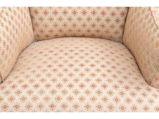 Upholstered Tub Back Armchair With Faux Bamboo Frame
