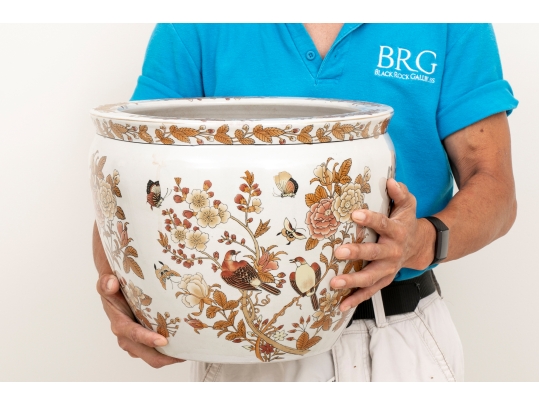 LATE ENTRY TO SALE New England Pottery Large Porcelain Jardiniere #2