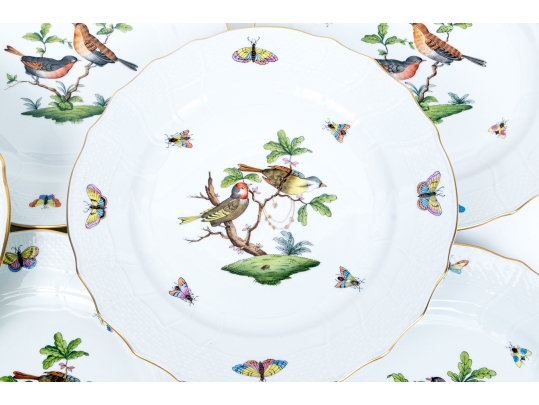 Set Of Ten Herend Hungary Hand-Painted Porcelain 10 1/4