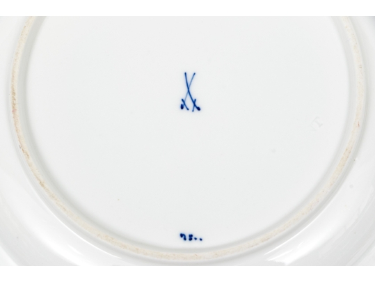 Set Of Three German, Meissen Blue And White Plates