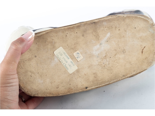 Chinese Porcelain Cat Pillow, Early 1900s