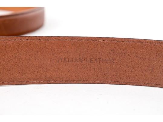 Polo Ralph Lauren Lot Of Two Brown Leather Belts, Size 40/100