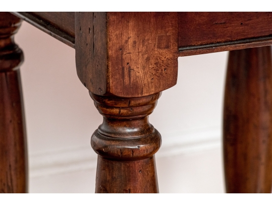 Pair Of Bausman Carved And Finished Circular End Tables