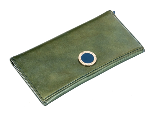 Bulgari Green Patent Leather Wallet