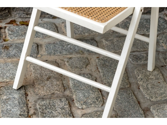 Set Of Eight Folding Chairs With Cane Seats