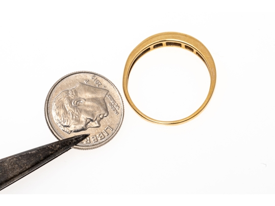 14k Yellow Gold Princess Cut Diamond Band Ring, App. 0.30 TCW, Size 9