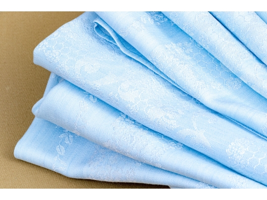 Set Of Eleven Embroidered Linen Napkins And One Tablecloth