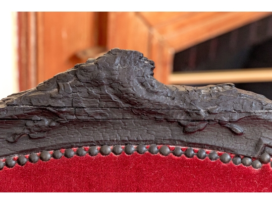 Pair Of Custom Upholstered Queen Anne Style Armchairs With Associated Ottoman