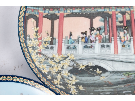 Set Of Three Imperial Jingdezhen “Forbidden City” Porcelain Collector Plates
