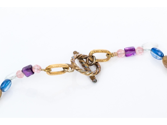 Beautiful Strand Of Assorted Faceted And Polished Multi Color Gemstones Necklace