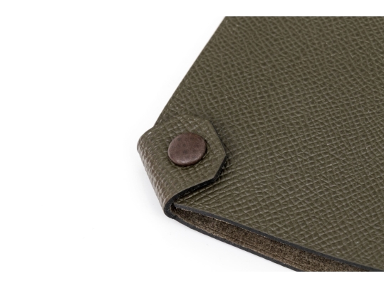 Hermes Olive Green Tarmac Passport Holder, With Box