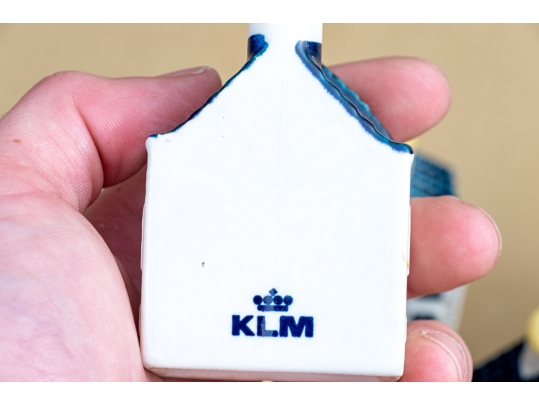 Decorative Set Of Ten Dutch KLM Bols Ceramic House Bottles