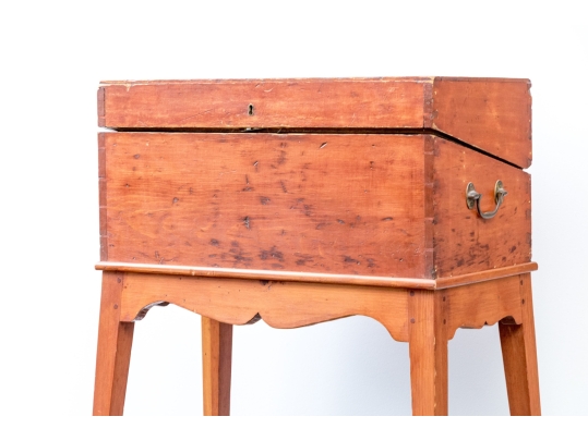 Antique Hinged Lap Desk Affixed On Stand