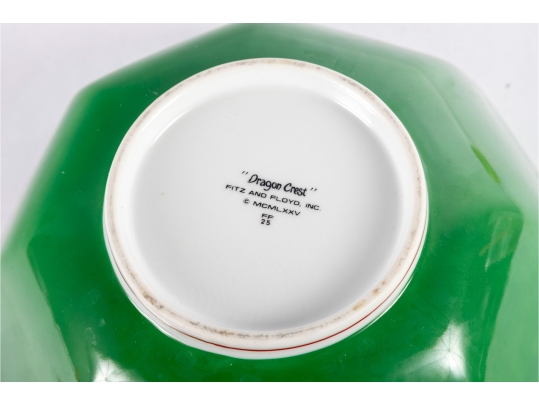 Fitz And Floyd “Dragon Crest” Octagonal Porcelain Bowl