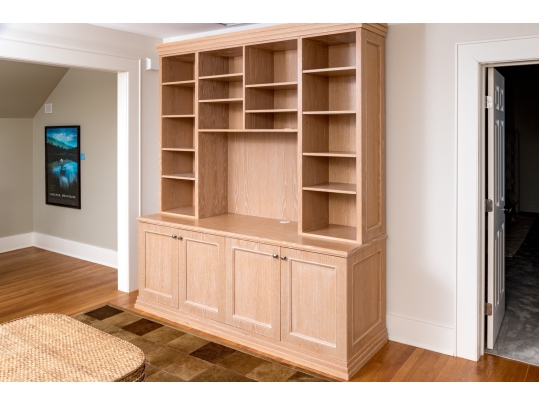 Large Natural Finished Media Cabinet