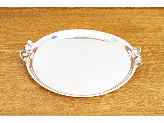 International Silver Co. Silver Plate Apple Pattern Round Tray