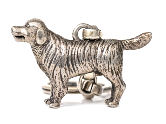 Kieselstein-Cord Sterling Silver Adorable Dog Key Chain