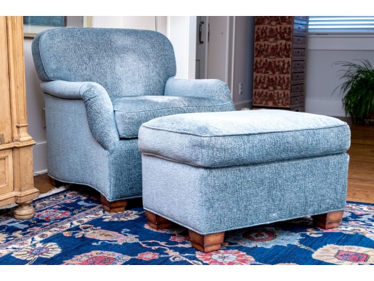 Lewis Mittman Upholstered Armchair With Ottoman