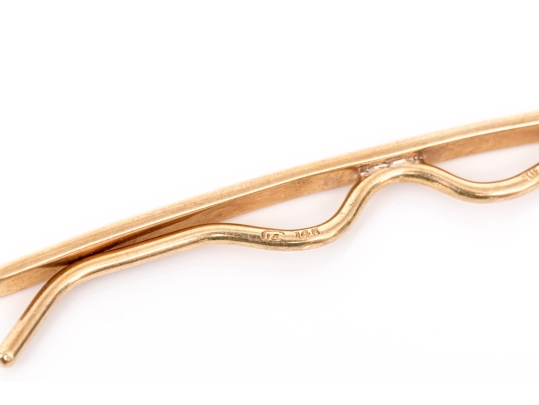 Tiffany & Co. 14k Yellow Gold Vintage Shirt Collar Bar Clip