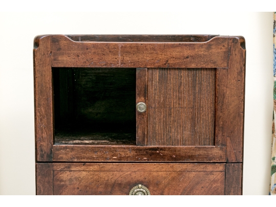 19th C. Mahogany Bedside Cabinet With Tambour Door