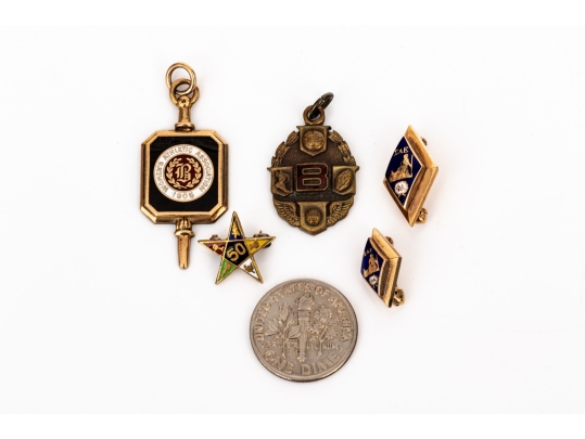 Collection Of Assorted Vintage Gold Filled Scatter Pins And Pendants