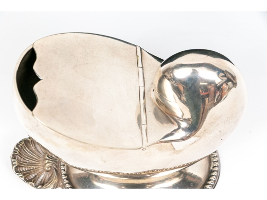 Antique English Victorian Silverplate Nautilus Spoon Warmer