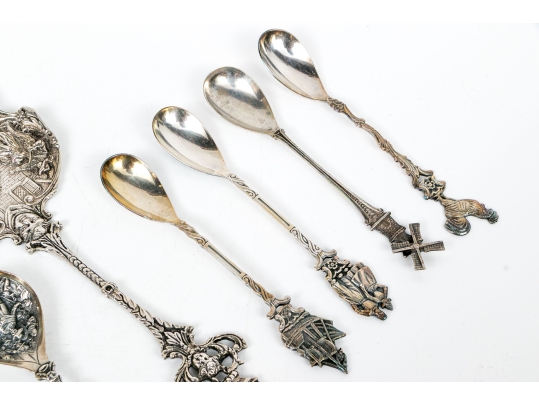 Assembled Collection Of 800 And Silver Plated Serving Pieces, 4.43 Ozt.