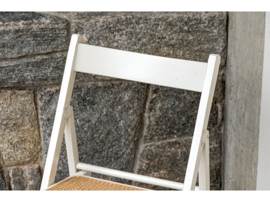 Set Of Eight Folding Chairs With Cane Seats