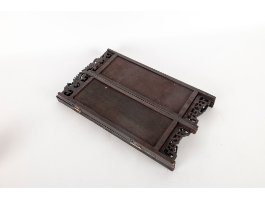 Vintage Chinese Reverse Glass Painted Table Screen