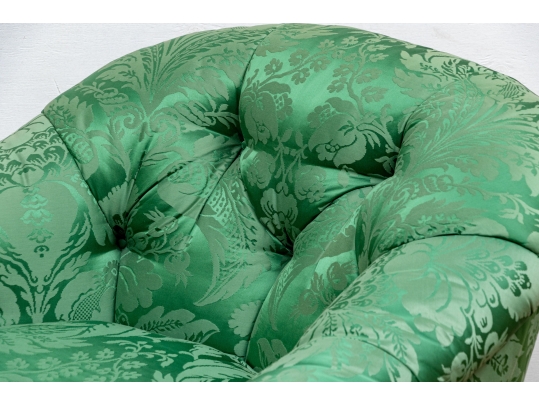 Fabulous Custom Silk Upholstered Tub Back Armchair