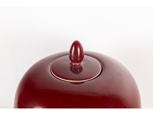 Oxblood Style Glazed Porcelain Melon Jar